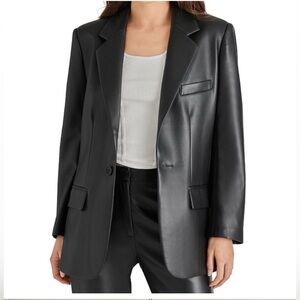Steve Madden Black Blazer Jacket with Notched Lapel